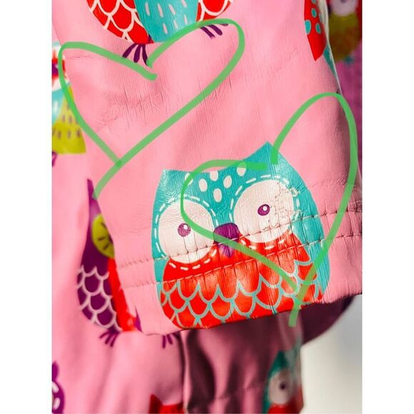 Hatley Toddler Girls 2 Owl Print Hooded Raincoat AS IS - Picture 12 of 13